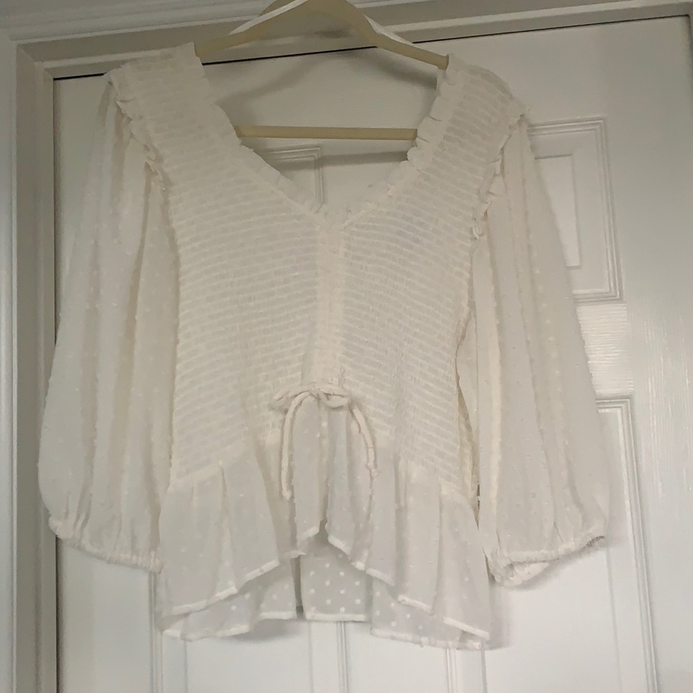 Textured detailed fabric top